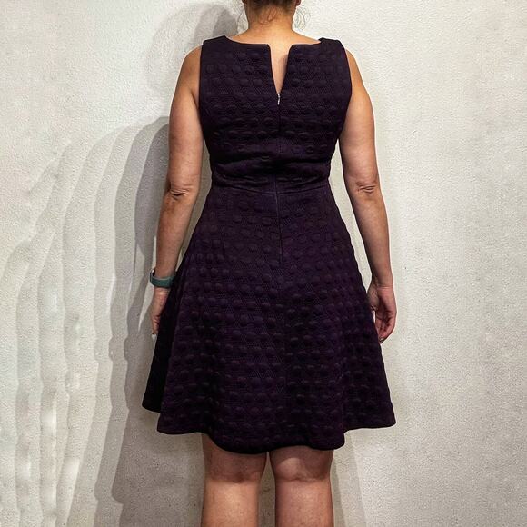 DKNY Eggplant Mini Fit Flare Dress Sz 10 - Picture 12 of 14